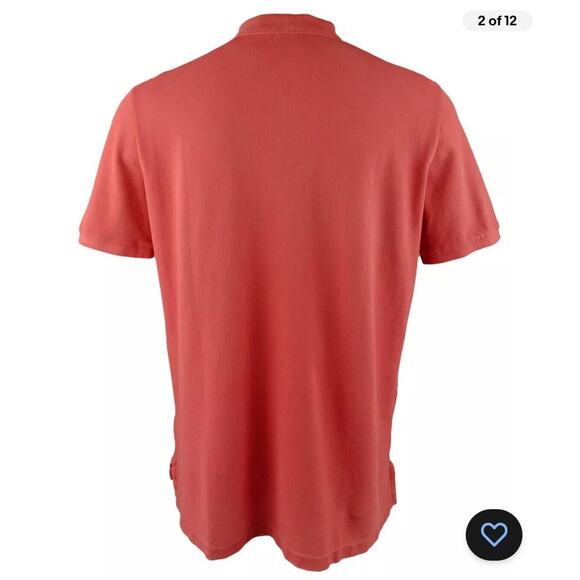 Polo Ralph Lauren Classic Fit Flag Mesh Polo Shirt Evening Post, Red Orange XL - Picture 6 of 7